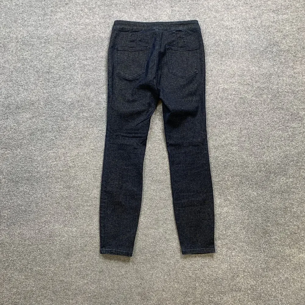 Pilcro Leggings Womens 28 Dark Denim High Rise Shimmer Zip Fly Stretch Jeggings